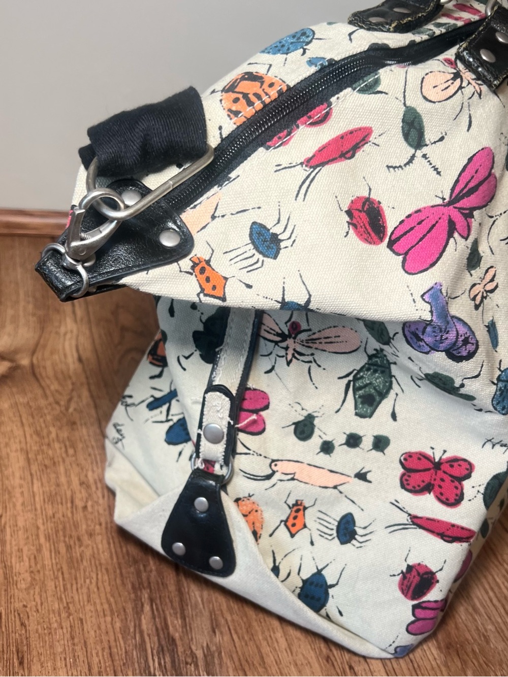 Andy Warhol RARE ‘happy Bug Day’ Duffel Bag Canvas Large - Picture 6 of 11